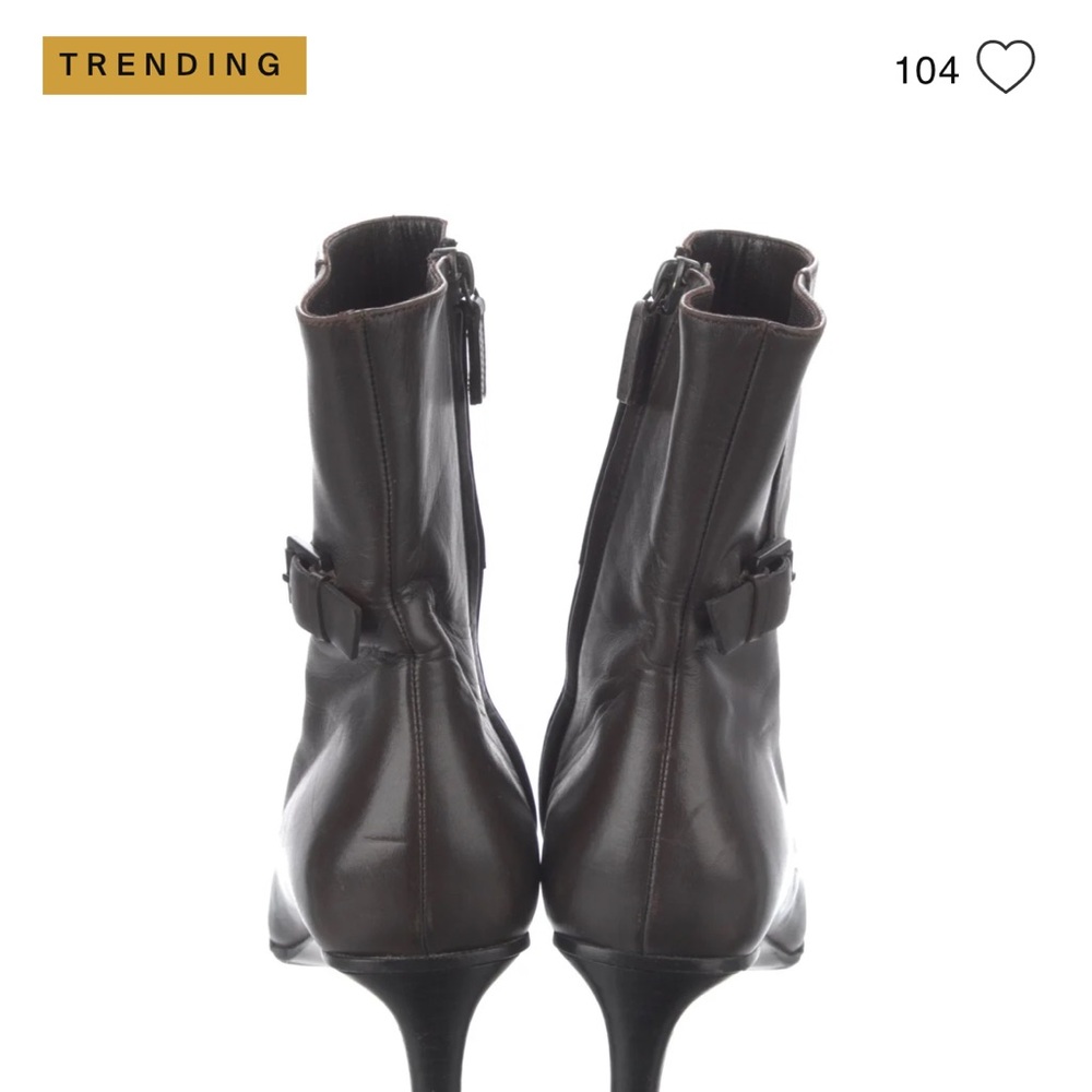 Gucci Brown Leather Heeled Boots - Picture 6 of 12